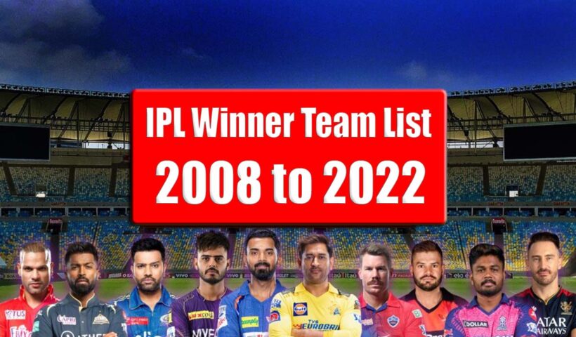 ipl winner team list 2008 to 2022